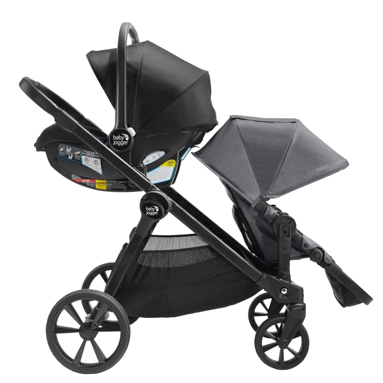 Baby Jogger® Second Seat Kit, Converts City Select 2 Stroller into a Double Stroller, Full Size Stroller Seat, Radiant Slate