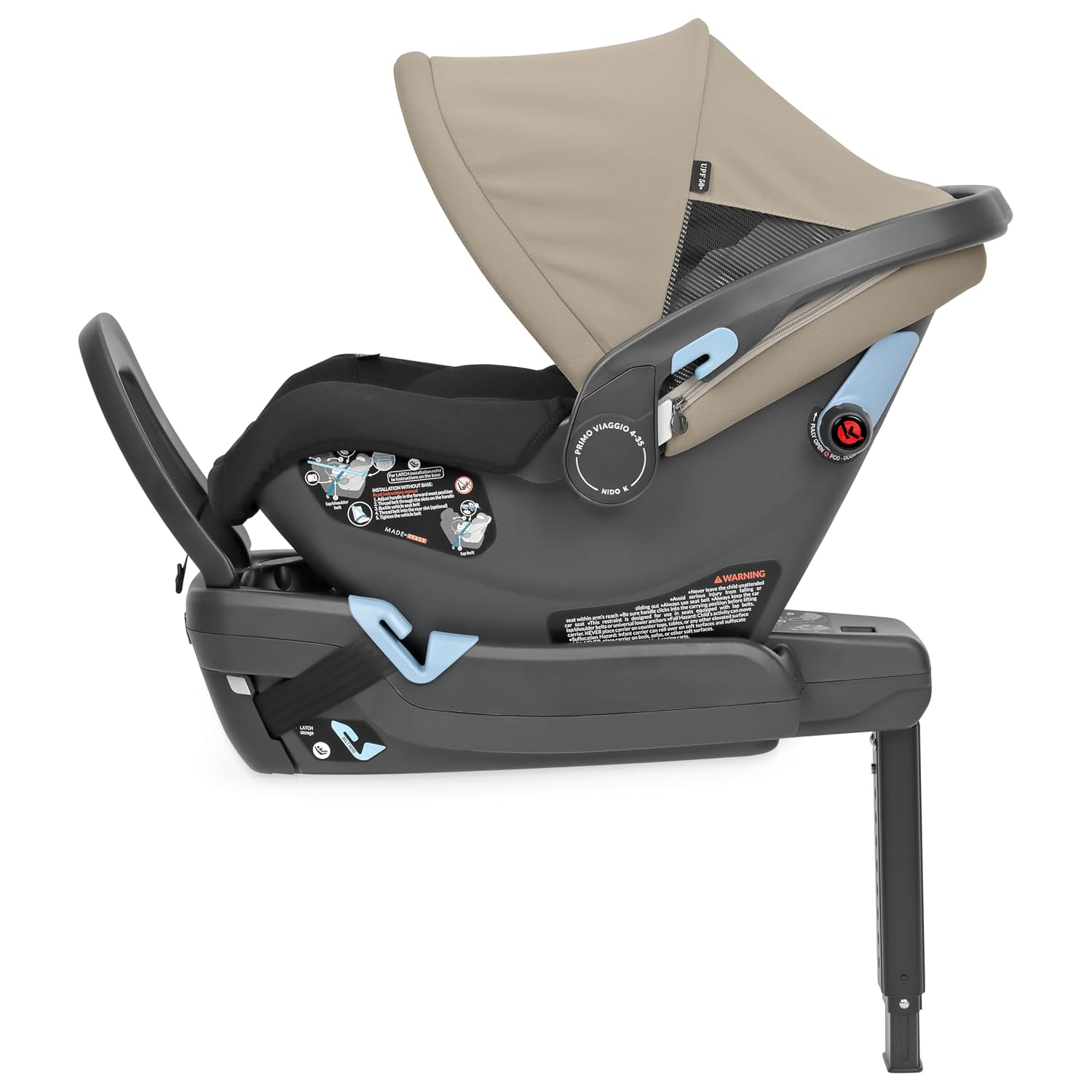 Peg Perego Primo Viaggio Nido - Rear Facing Infant Car Seat - Includes Base with Load Leg & Anti-Rebound Bar - for Babies 4 to 30 lbs - Made in Italy - Vanilla Blend