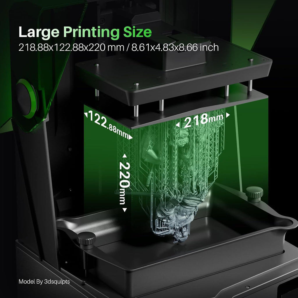 ELEGOO Saturn 4 Resin 3D Printer, 10' 12K HD Mono LCD, Smart Automatic Leveling, AI Print Monitoring, Large Printing Volume 8.62 × 4.84 × 8.66 inches