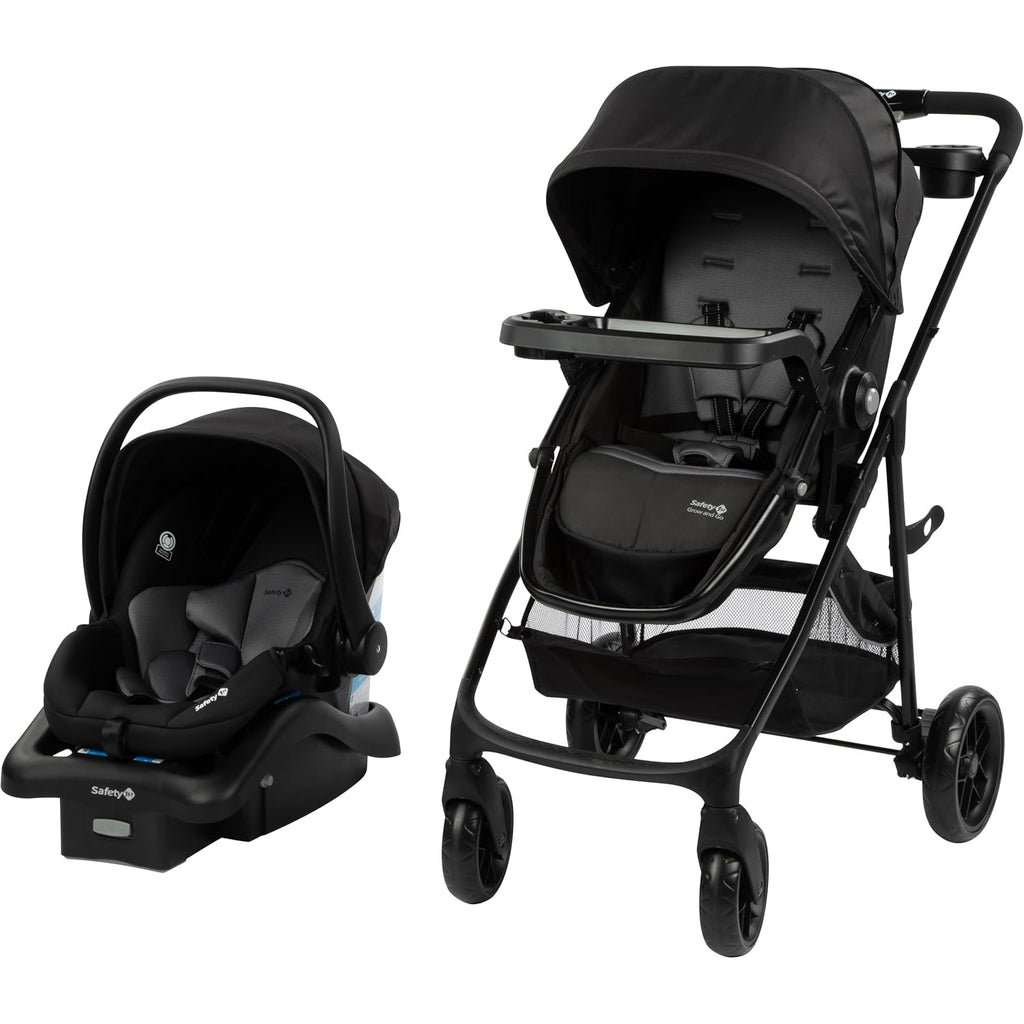 Safety 1st Grow and Go Flex 8-in-1 Car Seat Stroller Combo, Baby Stroller Travel Systems for Infants 4-30 lbs, Stroller and Carseat Combo Set, Night Rider