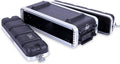 Crossrock Stackable 2U Rack Case, Shallow 14.25' Depth, Polyethylene Hard-shell Construction with Heavy Duty Hardware-Black(CRA9602US)