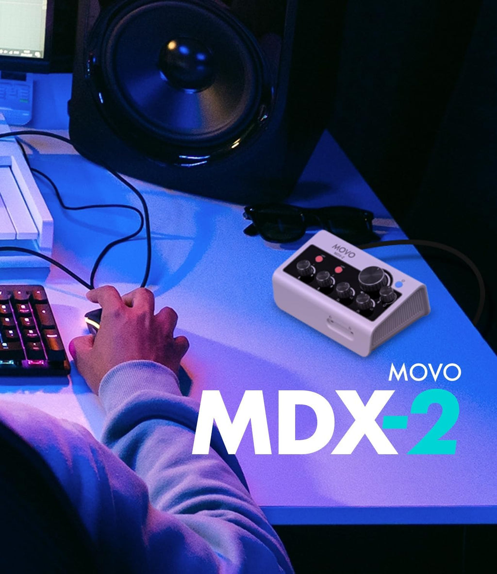 Movo Pro Portable Podcast Equipment Bundle for iPhone/Android Phones- Podcast Kit with Audio Interface, 2 UM6 Dynamic Mics, 2 Headphones, 2 Boom Arms - for Smartphones, Computers, PC, Mac