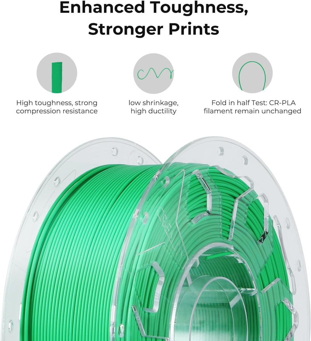 Creality PLA Filament 1.75mm Fluorescent Green, 3D Printer Filament 1kg (2.2lbs) Spool, High Toughness & Warp-Free, Dimensional Precision ±0.03mm, Printing Filament for All FDM 3D Printers