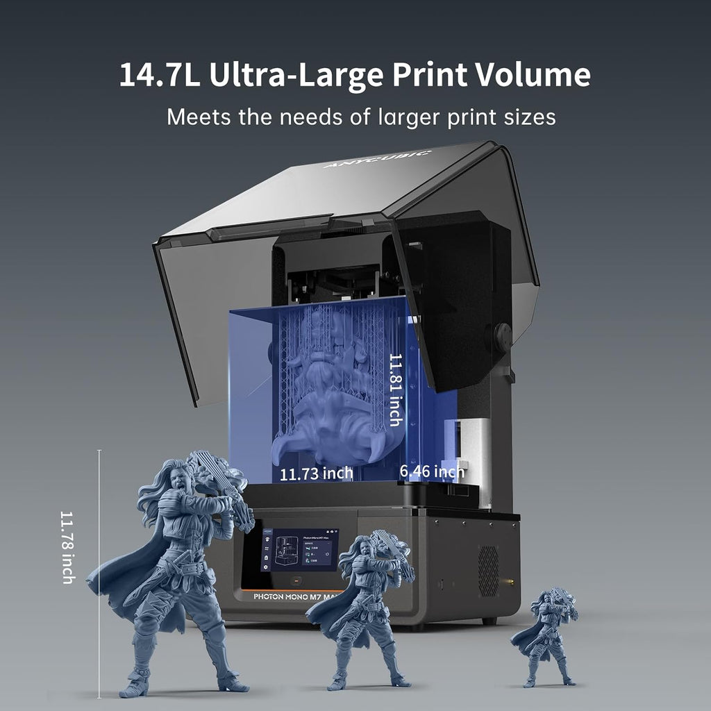 ANYCUBIC Resin 3D Printer, Photon Mono M7 MAX 13.6-inch 7K Mono LCD, High Precision, Temperature Control, Efficient Productivity, Large Printing Size of 11.73 x 6.46 x 11.81 Inch