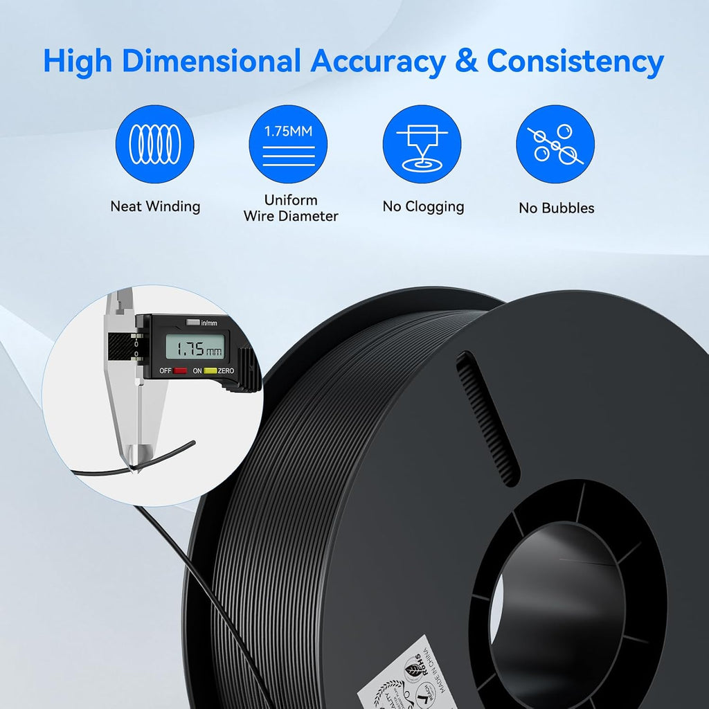 Creality Ender 3 V3 Plus 3D Printer Bundle with PLA Filament 1.75mm 2 Packs (1 Black+1 White)