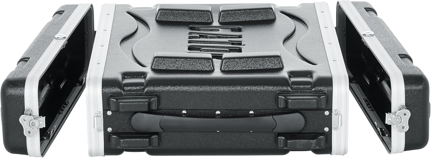 Gator Cases Soundcheck Series Lightweight Molded 2U Rack Case with Heavy Duty Latches, Standard 19.25' Depth (GR-2L)