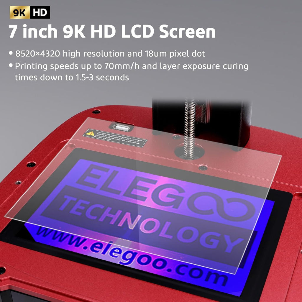 ELEGOO Mars 4 MSLA Resin 3D Printer with 7-Inch 9K Monochrome LCD, Multiple Print Modes and Voxeldance Tango Slicing Software, Printing Size of 6.04x3.06x6.89 Inches