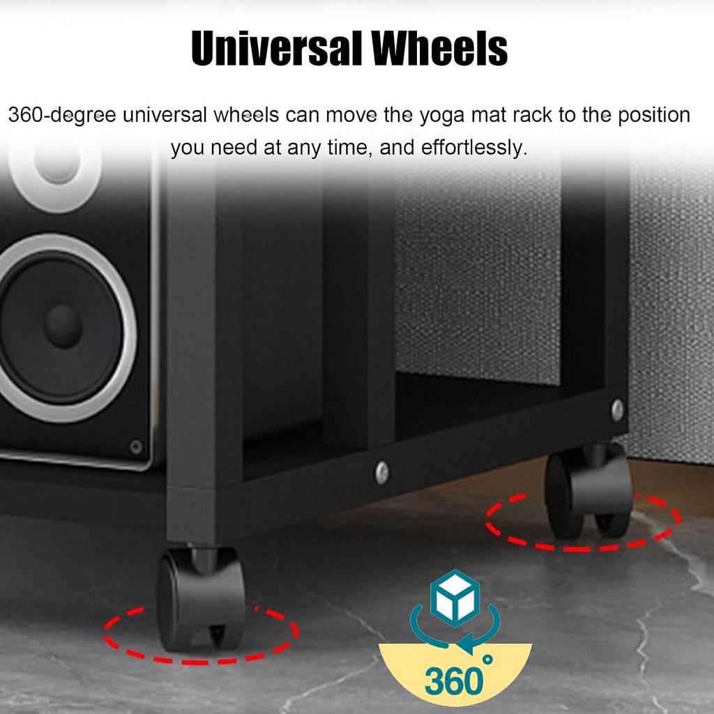 WDJBPSH Rolling Audio Equipment Storage Cart, Heavy Duty Media Rack with Height Adjustable Wooden Shelf, Office Bedroom Living Room Av Stereo Rack, Space-Saving (Size : 4 Tier-H100cm/39.3in)