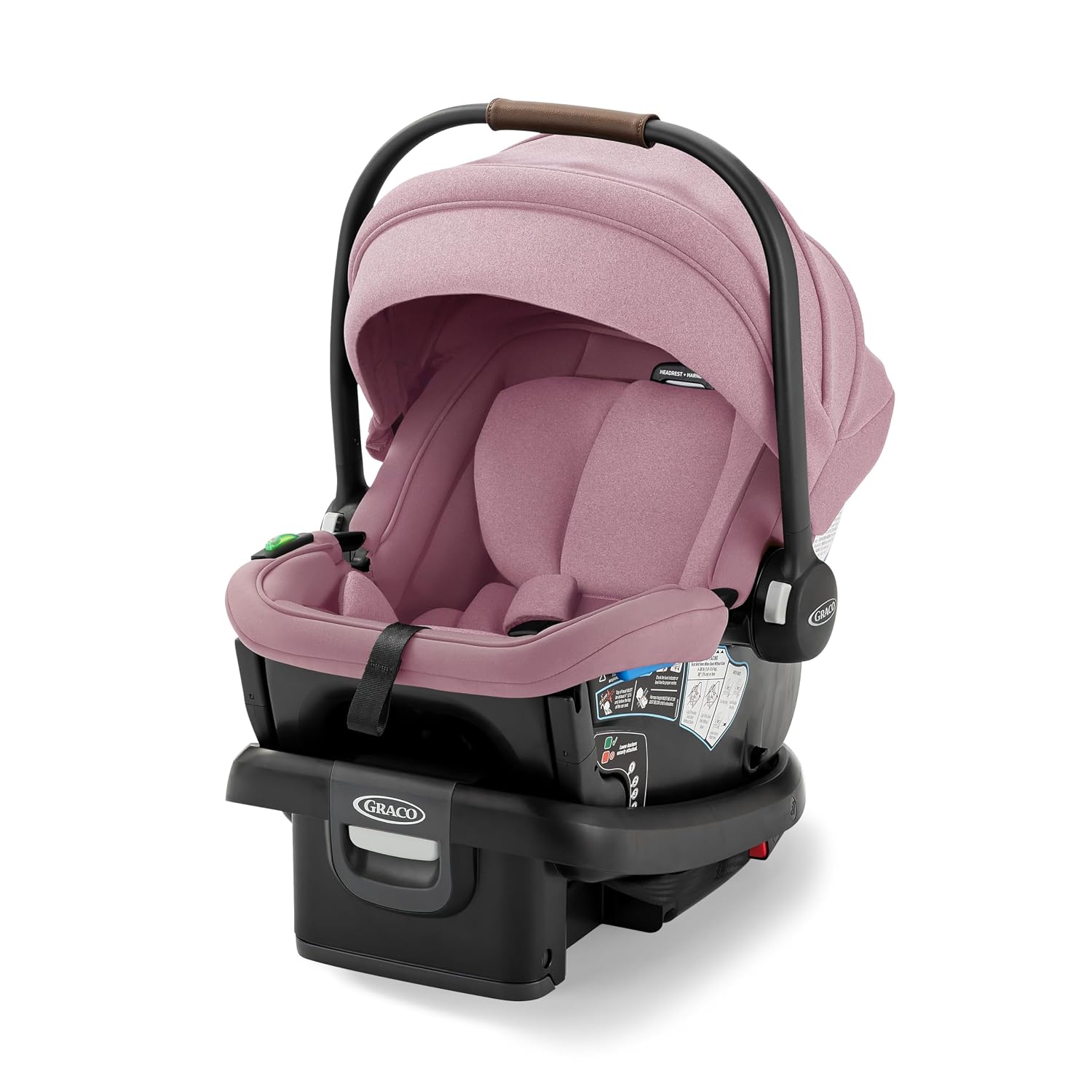 Graco® Gomax Infant Car Seat, Orchid Haze, Lightweight, Reclining Rear Facing Car Seat Installs with or Without a Base