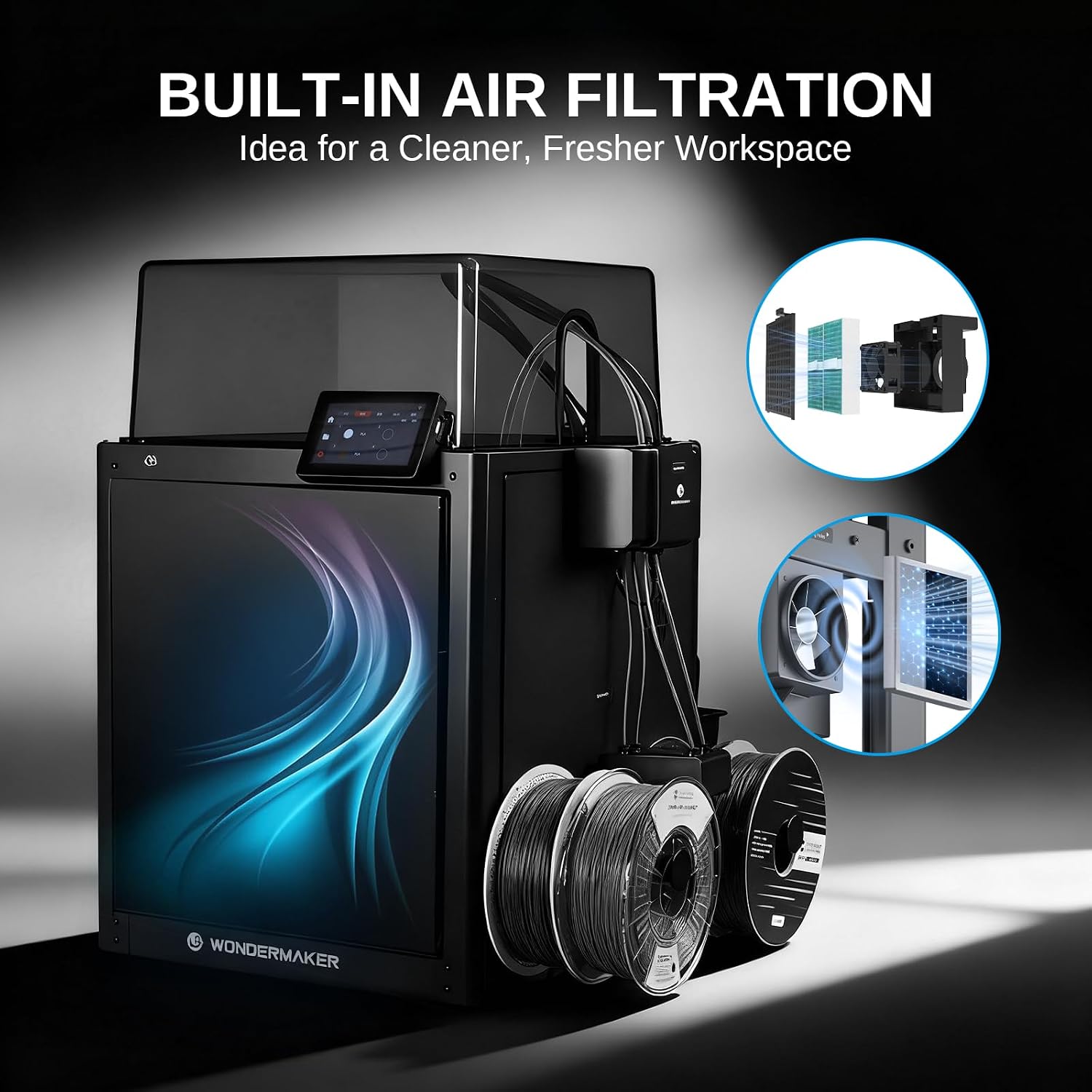SainSmart x WonderMaker 3D Printer ZR Supports Multi-Color/Materials Printing (Up to 4) with Enclosure Kit