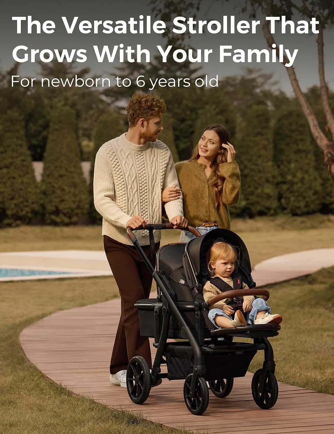 Momcozy ChangeGo Baby Stroller, Convertible Single-to-Double-to-Wagon Stroller with 23 Configurations, Carry-cot and Seat Included, Large PU Wheels, All-Wheel Suspension ＆ Extendable UPF50+ Canopy