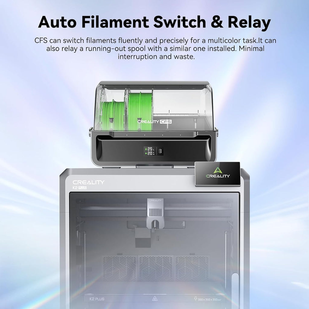 Creality Official CFS Multicolor 3D Printer Automatically Filament System, Moisture-Proof Filament Storage, Supports 4 Parallel Devices for 16 Color Printing, for K2 Plus 3D Printer