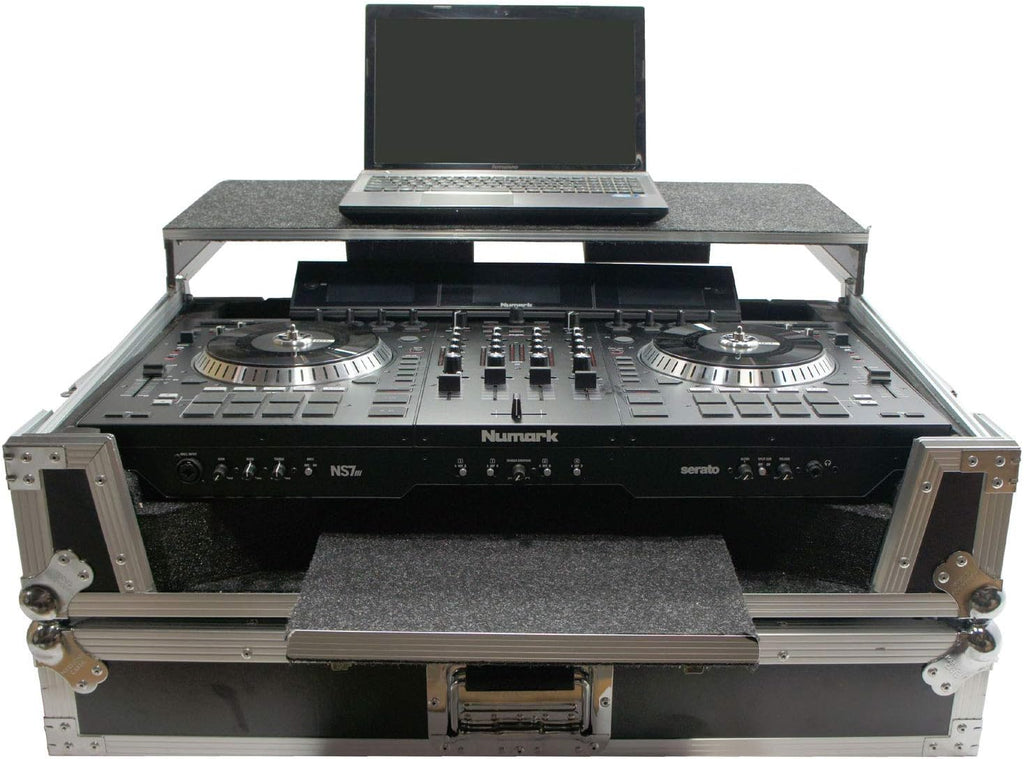 Harmony Audio HCNS7LTWFXTR Flight Glide Laptop Stand Combo DJ Custom Case Compatible with Numark NS7