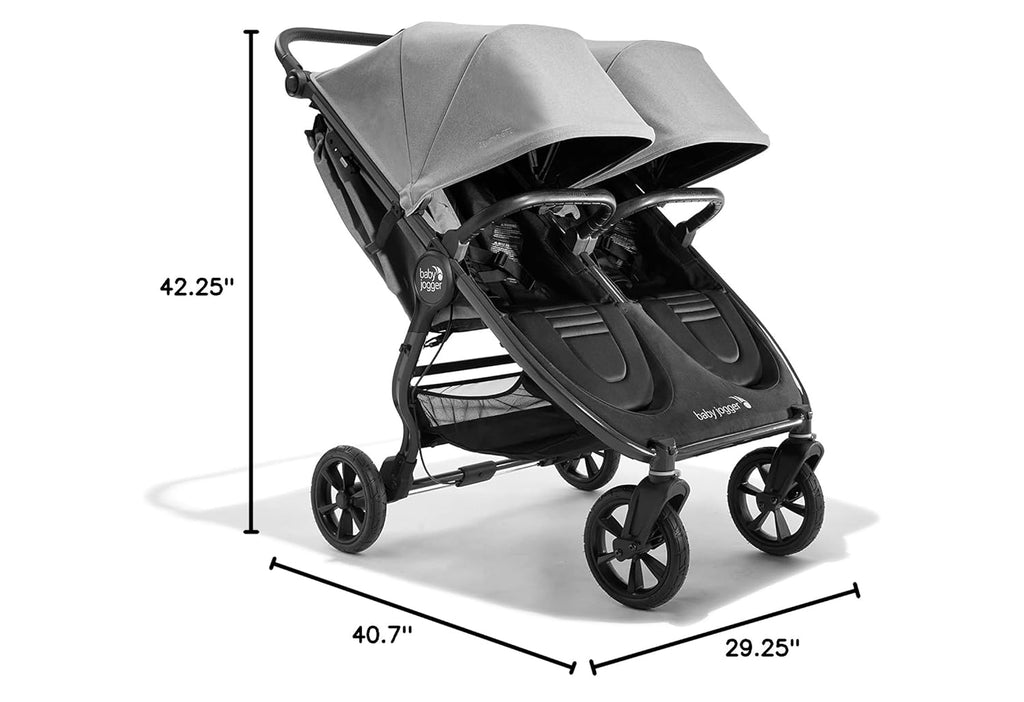 Baby Jogger® City Mini GT2 All-Terrain Double Stroller, Forever Air Rubber Tires, All-Wheel Suspension, Twin Stroller with Belly Bar, Leatherette Handlebar, Premium Fabric, Amazon Exclusive Pike Color
