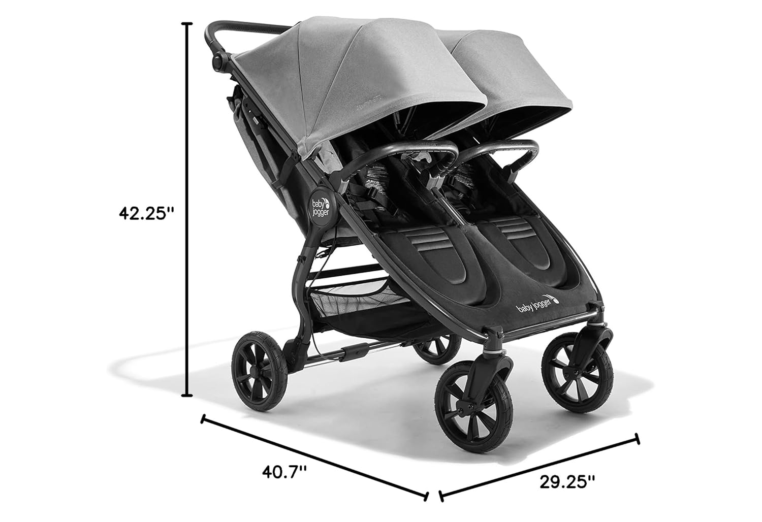 Baby Jogger® City Mini GT2 All-Terrain Double Stroller, Forever Air Rubber Tires, All-Wheel Suspension, Twin Stroller with Belly Bar, Leatherette Handlebar, Premium Fabric, Amazon Exclusive Pike Color