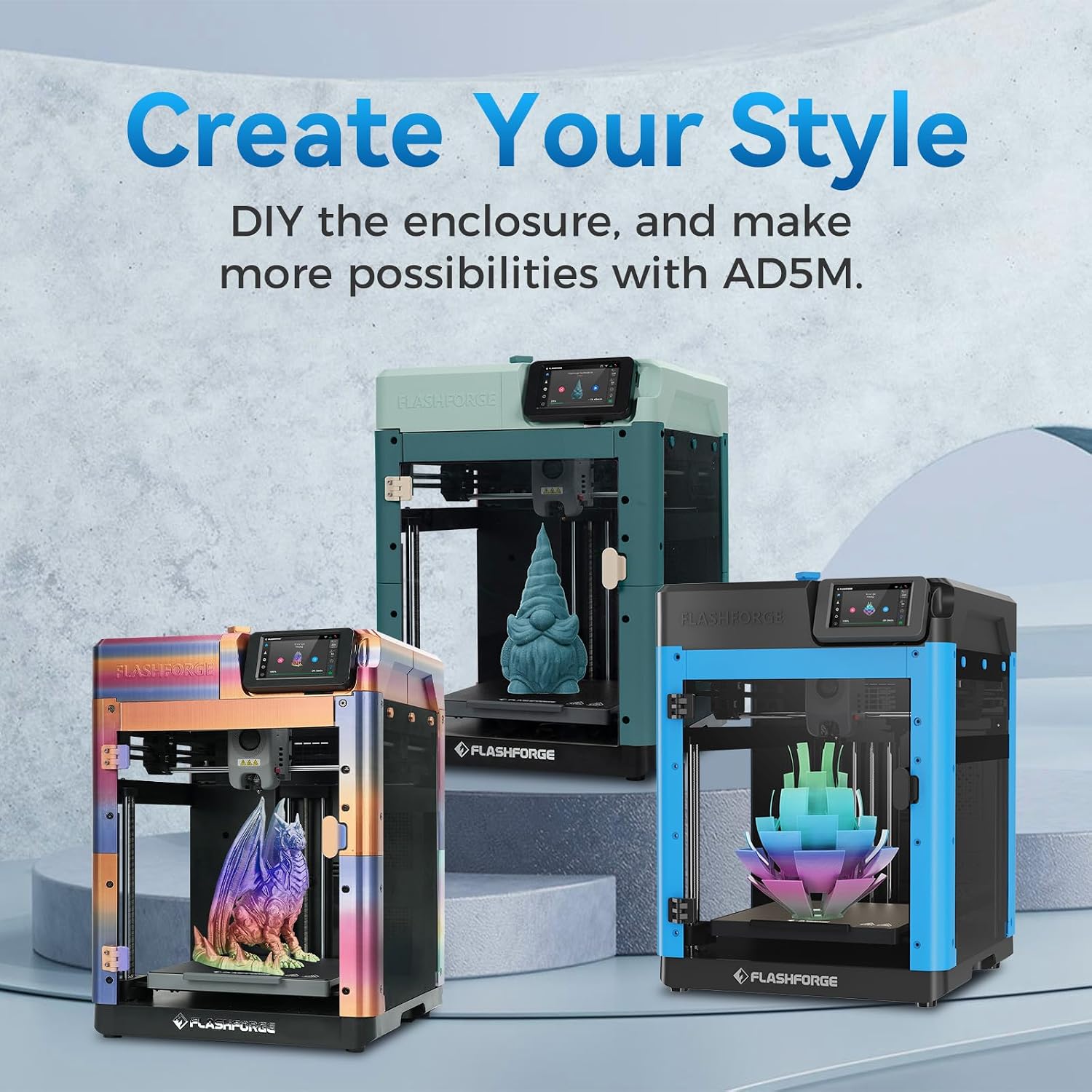 Flashforge Adventurer 5M 3D Printer for Beginners, 600mm/s Fast Printing, Direct Drive (280°C), Auto-Leveling, 8.7'x8.7'x8.7' PEI Build Plate - Ideal for Home, School & Makers