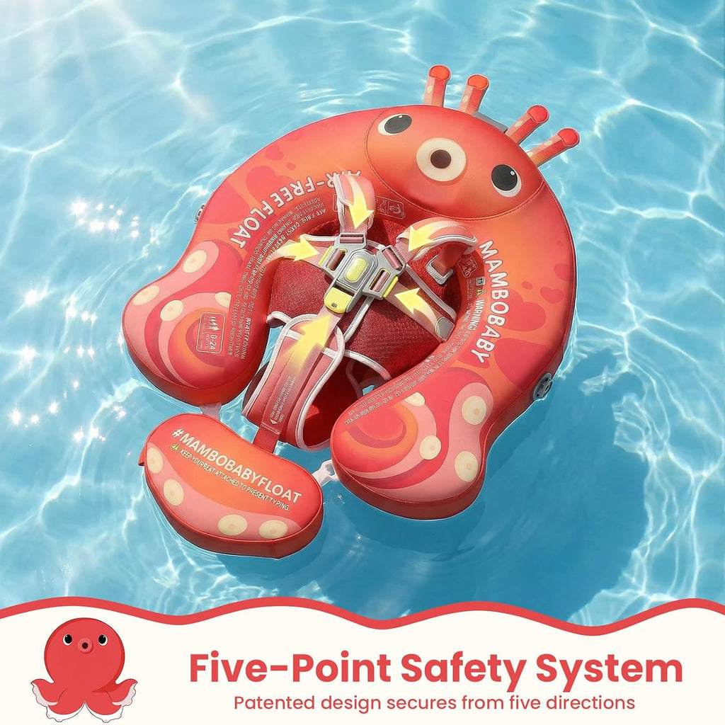 Mambobaby Float Deluxe Baby Pool Float: Safe & Comfortable Swim Trainer for Infants & Toddlers, Non-Inflatable Design, UV Protection Canopy, Fun Water Experience for Ages 3-24 Months
