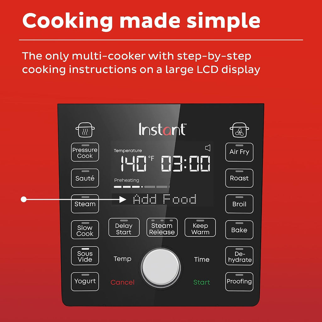 Instant Pot Duo Crisp Ultimate Lid,13-in-1 Air Fryer&Pressure Cooker Combo, Sauté, Slow Cook, Bake, Steam, Warm, Roast, Dehydrate, Sous Vide&Proof, App With Over 800 Recipes,1500 watts,6.5 Quart,Black
