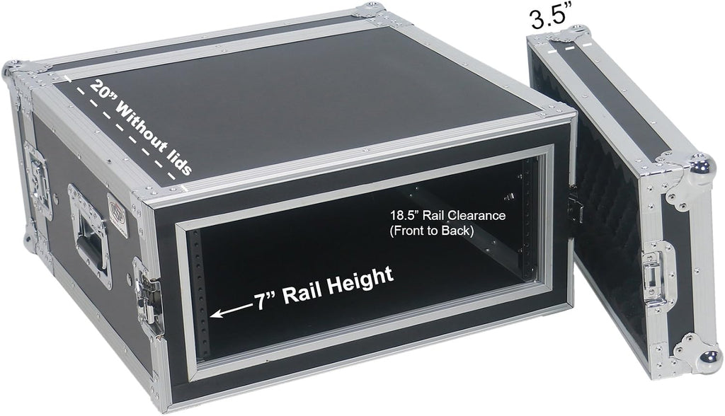 4 Space (4U) ATA Rack Amp Road Shock Mount Case (20' Deep)