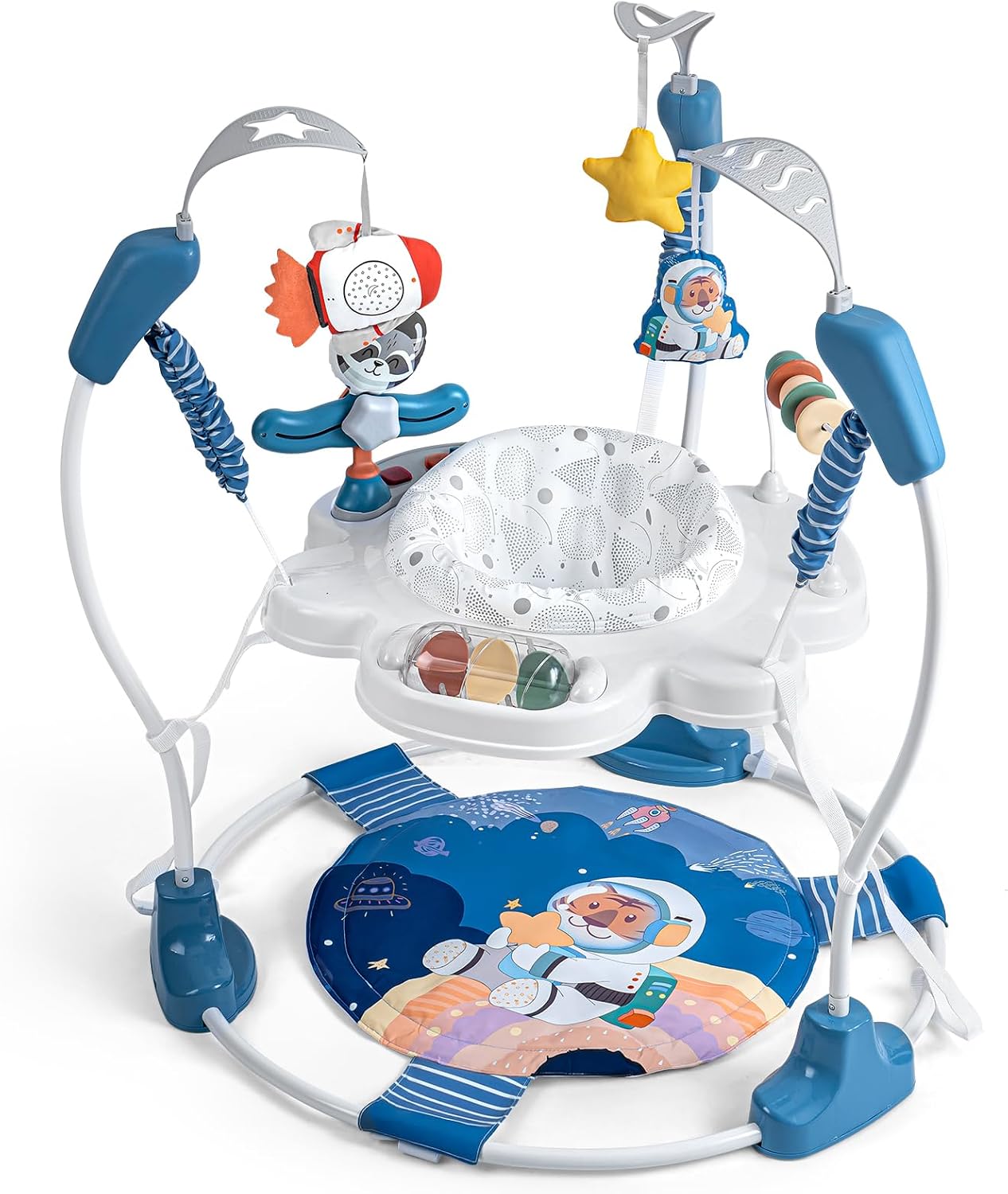 Baby Activity Center, Baby Jumper Activity Center with Music, Interactive Toys, 360° Rotating Seat, 3 Adjustable Heights, Infant Activity Jumper for 6+ Months (Space Tiger)