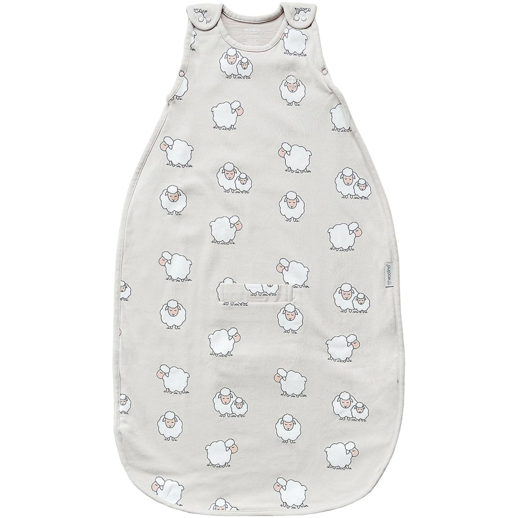 Woolino Merino Wool & Organic Cotton Baby Sleep Sack 2-24 Months – Ultimate 4-Season Baby Sleeping Bag, Universal Size Wearable Blanket, 2-Way Zipper & Adjustable Fit, Year-Round Use - Sheep