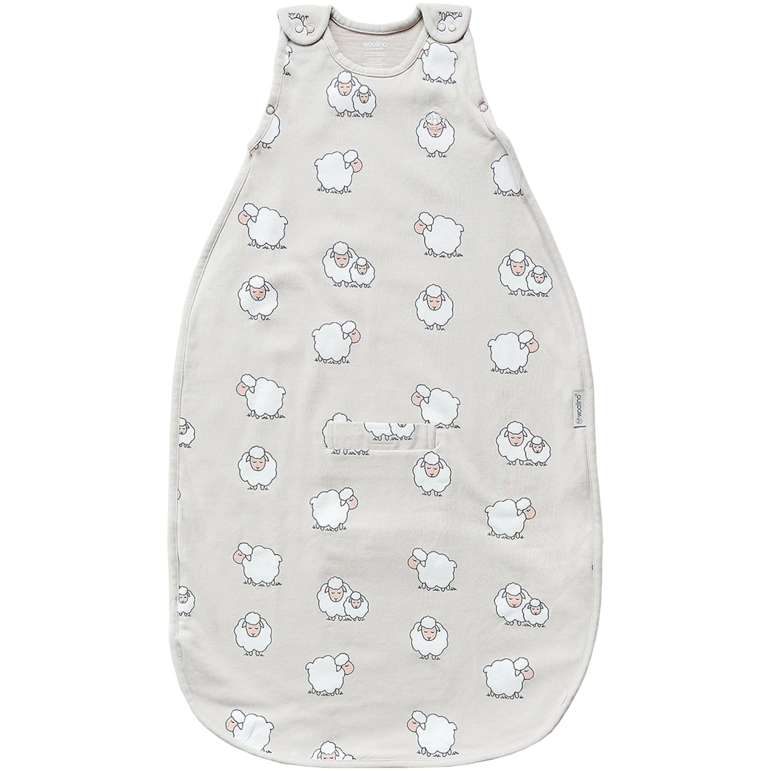 Woolino Merino Wool & Organic Cotton Baby Sleep Sack 2-24 Months – Ultimate 4-Season Baby Sleeping Bag, Universal Size Wearable Blanket, 2-Way Zipper & Adjustable Fit, Year-Round Use - Sheep
