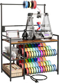 HavenlyYouth 3D Printer Stand with Filament Storage, 41' x 23.6' x 57.4' Large 3D Printer Table with 1 Charging Station, Heavy Duty Printer Shelf with Spools Holder Racks and Storage Baskets