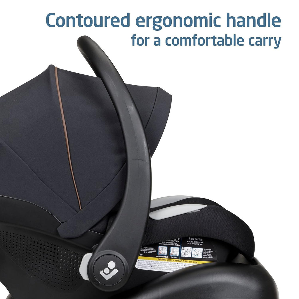 Maxi-Cosi Mico Luxe Infant Car Seat with Base, Rear Facing Car Seat For Babies, Baby Carseat 4-30 lbs, Baby Car Seats, Infant Car Seats, Midnight Glow