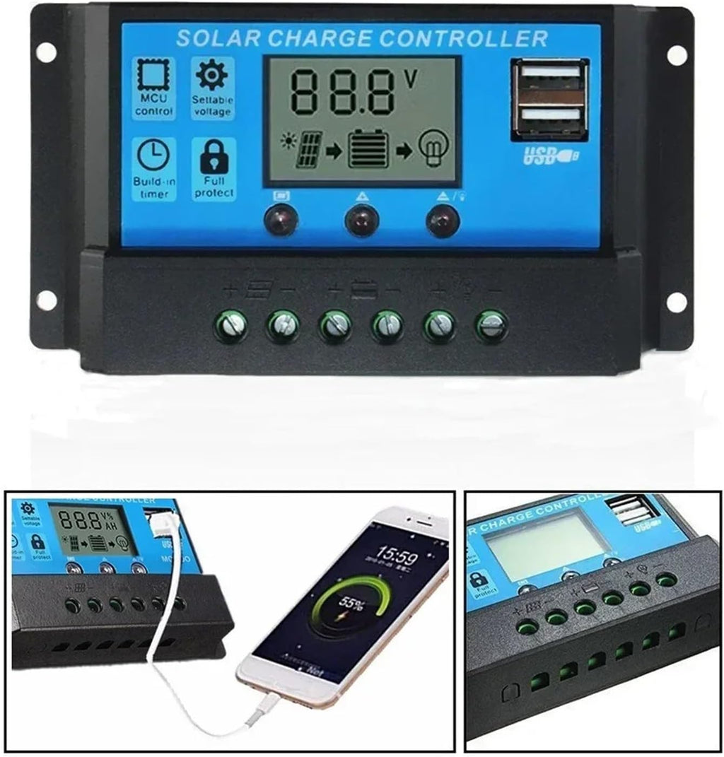 2000W Solar Panel System Kits for Home with 100A Solar Panel Charge Controller 1000W 2000W (2PCS with Controller)
