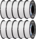 Creality PETG 3D Printer Filament White 10 kg, Excellent Toughness High Precision, Glossy PETG Filament 1.75mm for 3D Printer (Case of 1, Total 10 Packs in a Carton)
