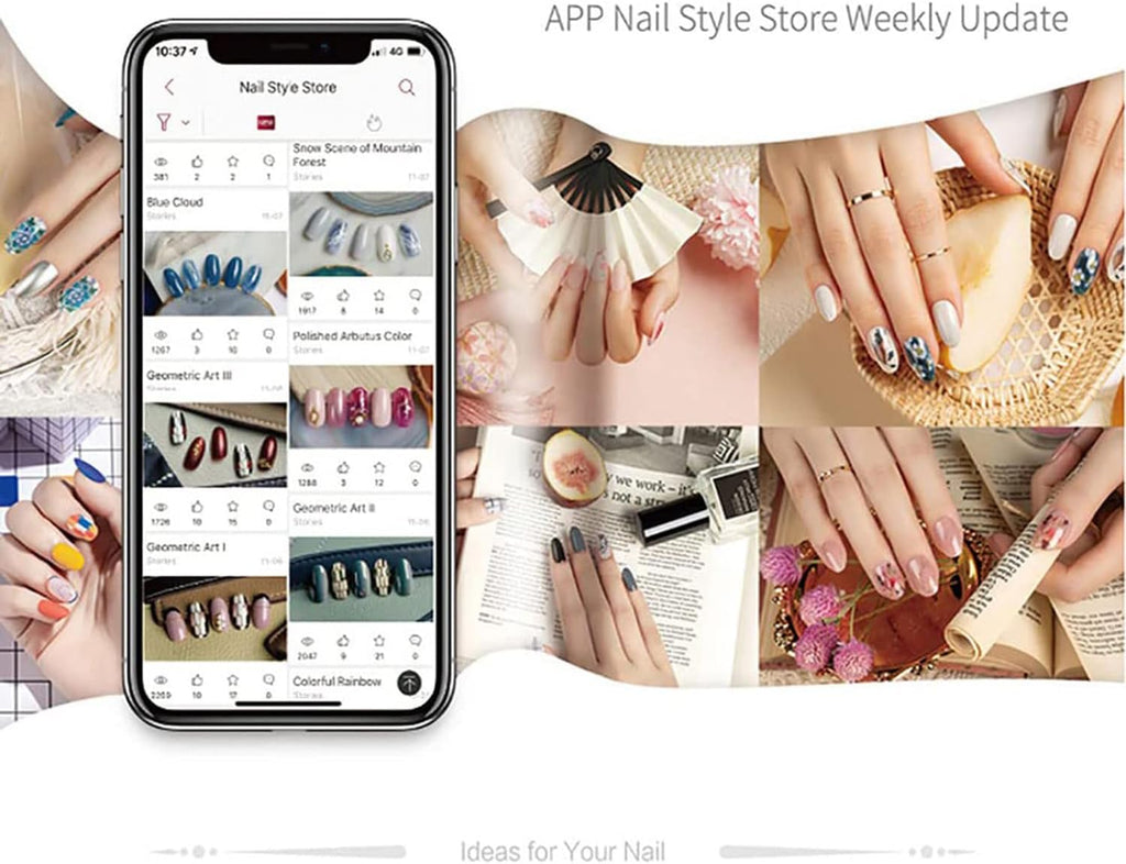 Nail Art Printer, 3D Intelligent Automatic Nail Printing Machine, Support WiFi/DIY/USB, Portable Nail Painting Machine for Kid/Studio (Orange)