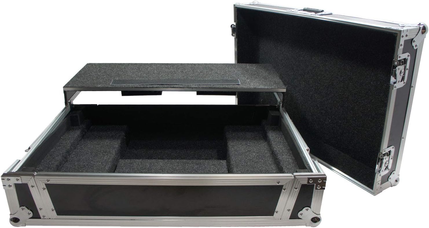 Harmony Audio HCNS7LTWFXTR Flight Glide Laptop Stand Combo DJ Case Compatible with Numark NS7 III