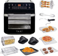 Yedi HOUSEWARE Total Package Air Fryer Oven XL, 12.7 Quart, Deluxe Accessory Kit, Recipes, BPA-Free, Auto Shutoff, Black
