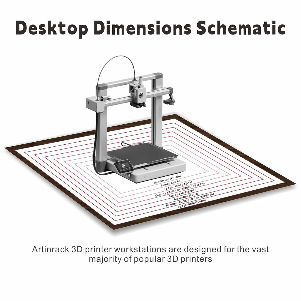 3D Printer Stand with Double Layer 3D Printer Filament Storage Rack, TR22 Heavy Duty Mobile Printer Table with Wheels for Studio Office Storage and Organization