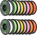 16KG PLA 3D Printer Filament Bundle,1kg Spool(2.2lbs), 1.75mm,2white+2pink+2 Peach+2 Pumpkin Yellow+2 Vibrant Orange+2 Light Yellow+2 ice Cream+2 Lemon Green