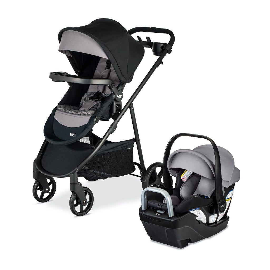 Britax Willow Brook S+ Baby Travel System, Infant Car Seat and Stroller Combo with Alpine Base, ClickTight Technology, SafeWash Insert and Cover, 1 Count, Graphite Onyx