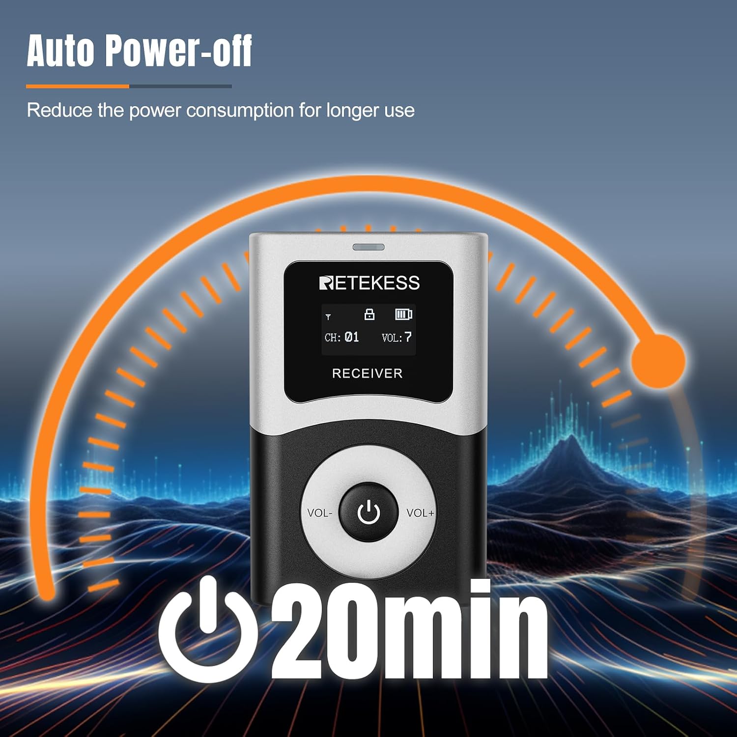 Retekess T130U(4nd Gen T130) Whisper Tour Guide System, Tour Guide Microphone and Speaker, Clear Sound Quality, One-Key Operation, Tour Guide Headsets for VIP Travel(1 Transmitter 2 Receivers)