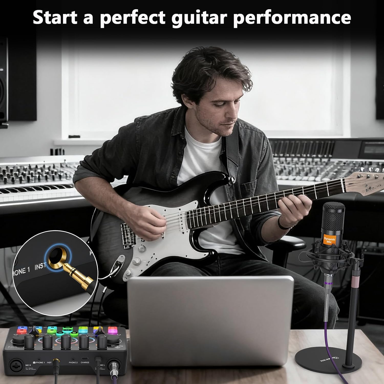 Podcast Equipment Bundle for 2, Audio Mixer with 8GB Memory Card and Dynamic Mics,RGB,Built-in Recorder, Customize Button, Stereo for Vocal Recording Podcasting,Streaming Camera, PC, Phone.(RS2i2)