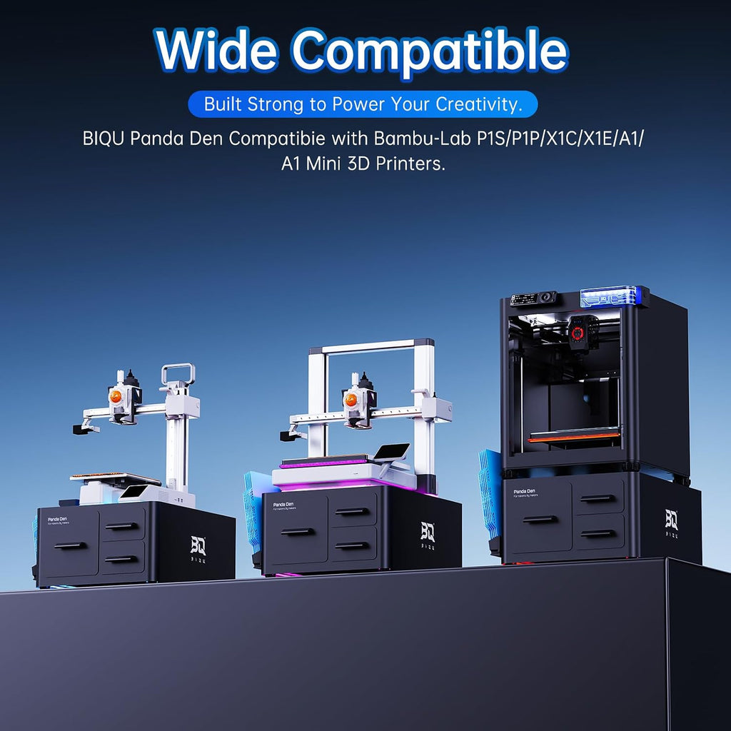 BIQU Panda Den Filament Waste Collection + Dual-Drawer Tool Organizer for Bambu-Lab P1P/P1S/X1C/X1E/A1/A1 Mini 3D Printers