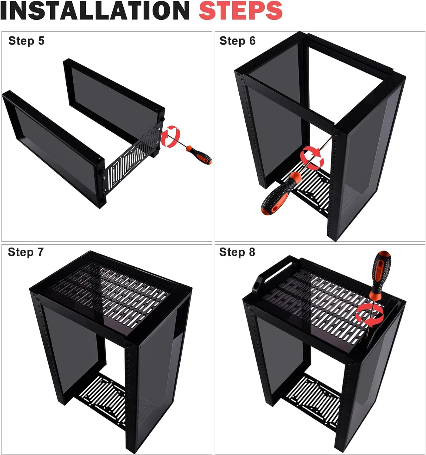 GeeekPi 8U Server Cabinet, 10 inch Server Rack for Network, Servers, Audio, and Video Equipment, DeskPi RackMate T1 Rackmount, 7.87 inch Depth