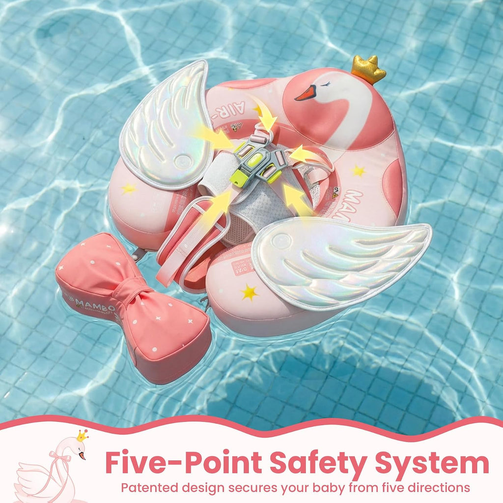 Mambobaby Float Deluxe Baby Pool Float: Safe & Comfortable Swim Trainer for Infants & Toddlers, Non-Inflatable Design, UV Protection Canopy, Fun Water Experience for Ages 3-24 Months