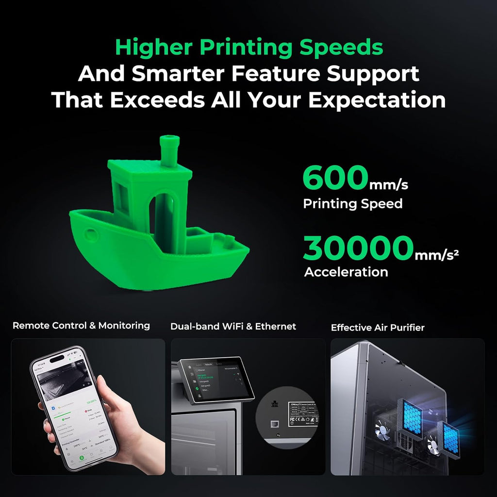 Creality K2 Plus Combo 3D Printer, Multi Color Printing with New CFS 600mm/s High-Speed Full Auto-Leveling Dual Al Camera Next-Gen Direct Drive Extruder Large Build Volume 13.78x13.78x13.78inch