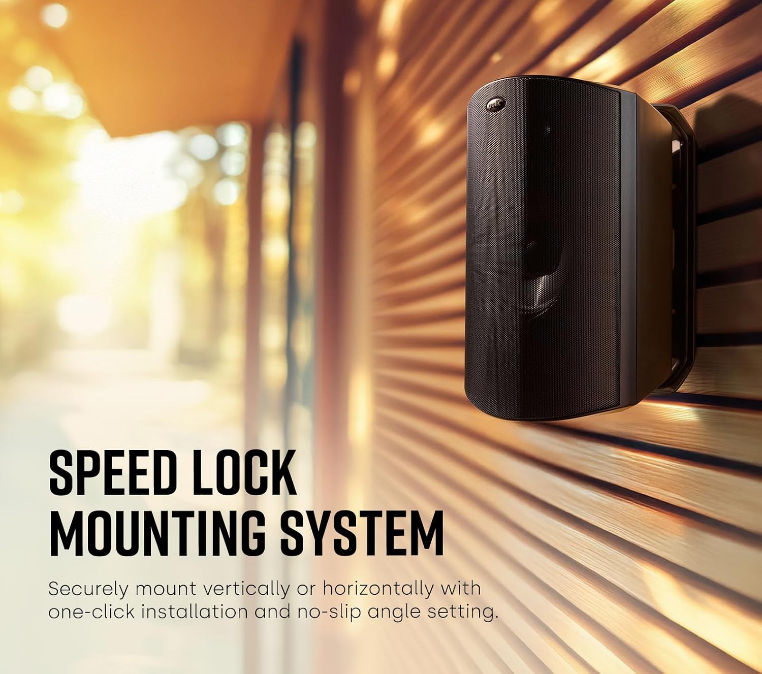 Polk Audio Atrium 8 Outdoor Speaker with Powerful Bass (Each, Black), All-Weather Durability, Broad Sound Coverage, Speed-Lock Mounting System