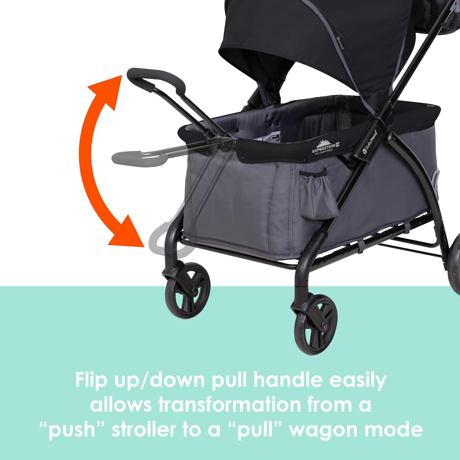 Baby Trend Tour™ LTE 2-in-1 Stroller Wagon, Gravity Black