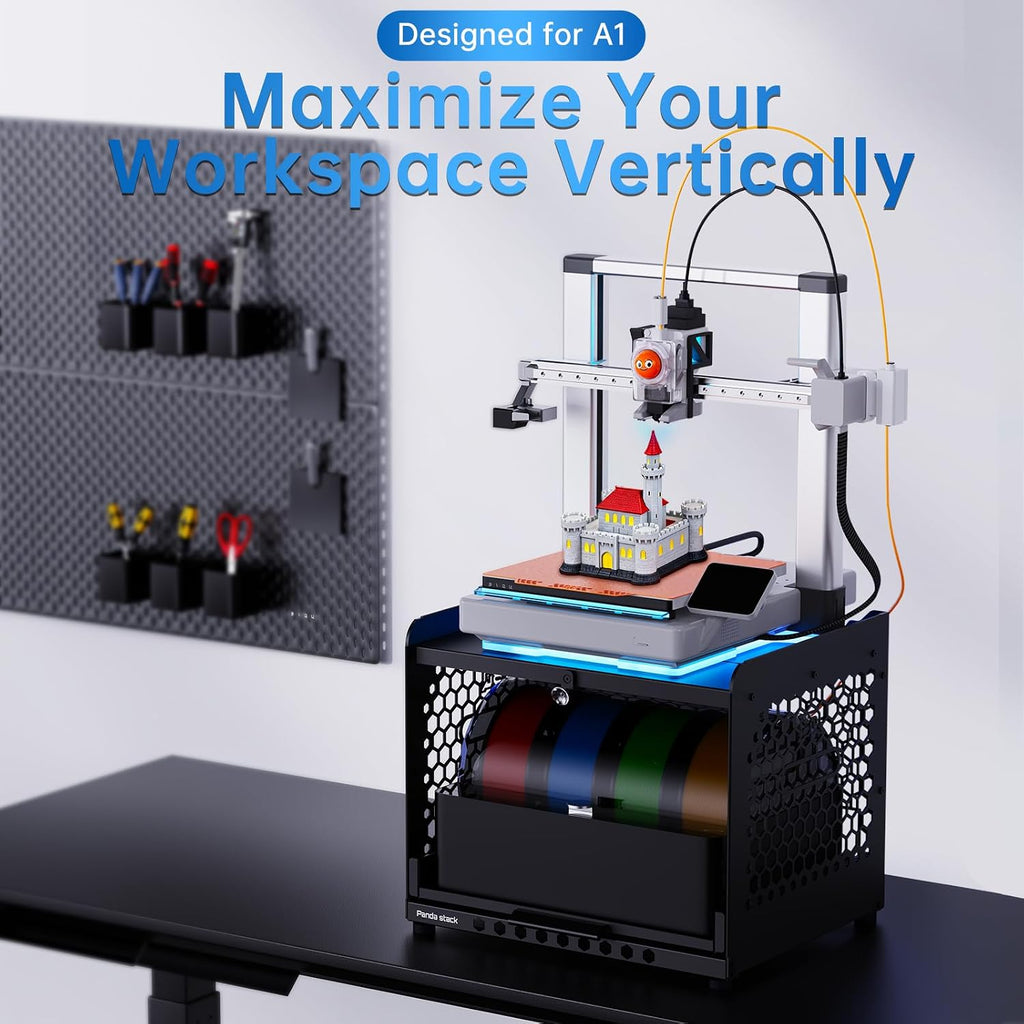 BIQU Panda Stack for Bambu-Lab A1 A1 Mini, 3D Printer AMS Stand Riser, Space Saving AMS Holder, Expandable Honeycomb Side Design