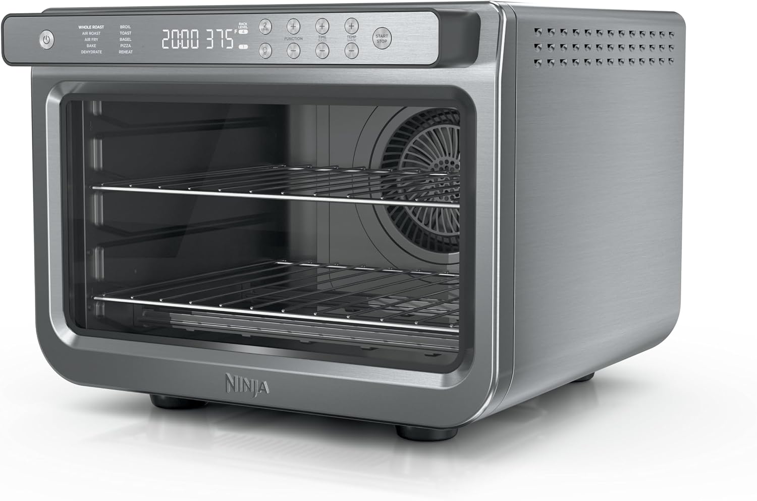 Ninja Air Fryer & Toaster Oven | Prestige Smart XL Countertop Oven | Bakes up to 20 Cookies, Fits up to a 12lb Turkey | Pizza, Toast, Bake, Air Fry & Reheat | 1800 Watts | Stainless Steel | DT501 (Renewed)