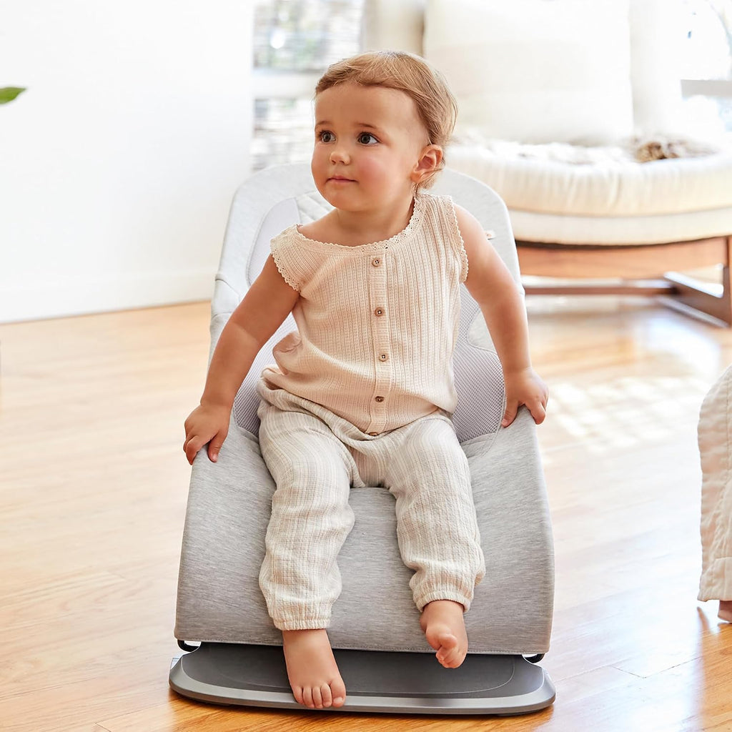 Ergobaby Evolve 3-in-1 Bouncer, Adjustable Multi Position Baby Bouncer Seat, Fits Newborn to Toddler, Light Grey