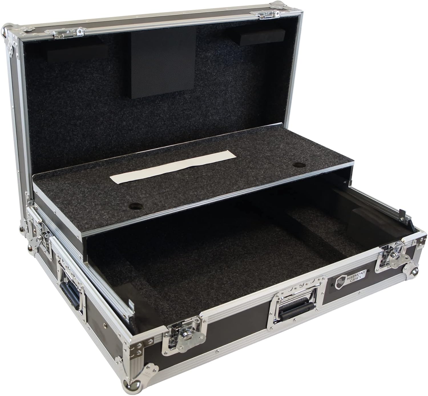 Harmony Audio HCXDJRX3WLT Flight Road DJ Custom Case fits Pioneer XDJ-RX3 Controller W/Wheels & Laptop Gliding Slide Shelf