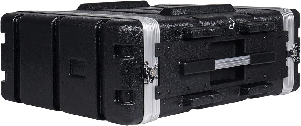 Sound Town Lightweight 4U PA DJ Rack/Road Case with ABS Construction, 19' Depth and Heavy-Duty Latches (STRC-A4U)