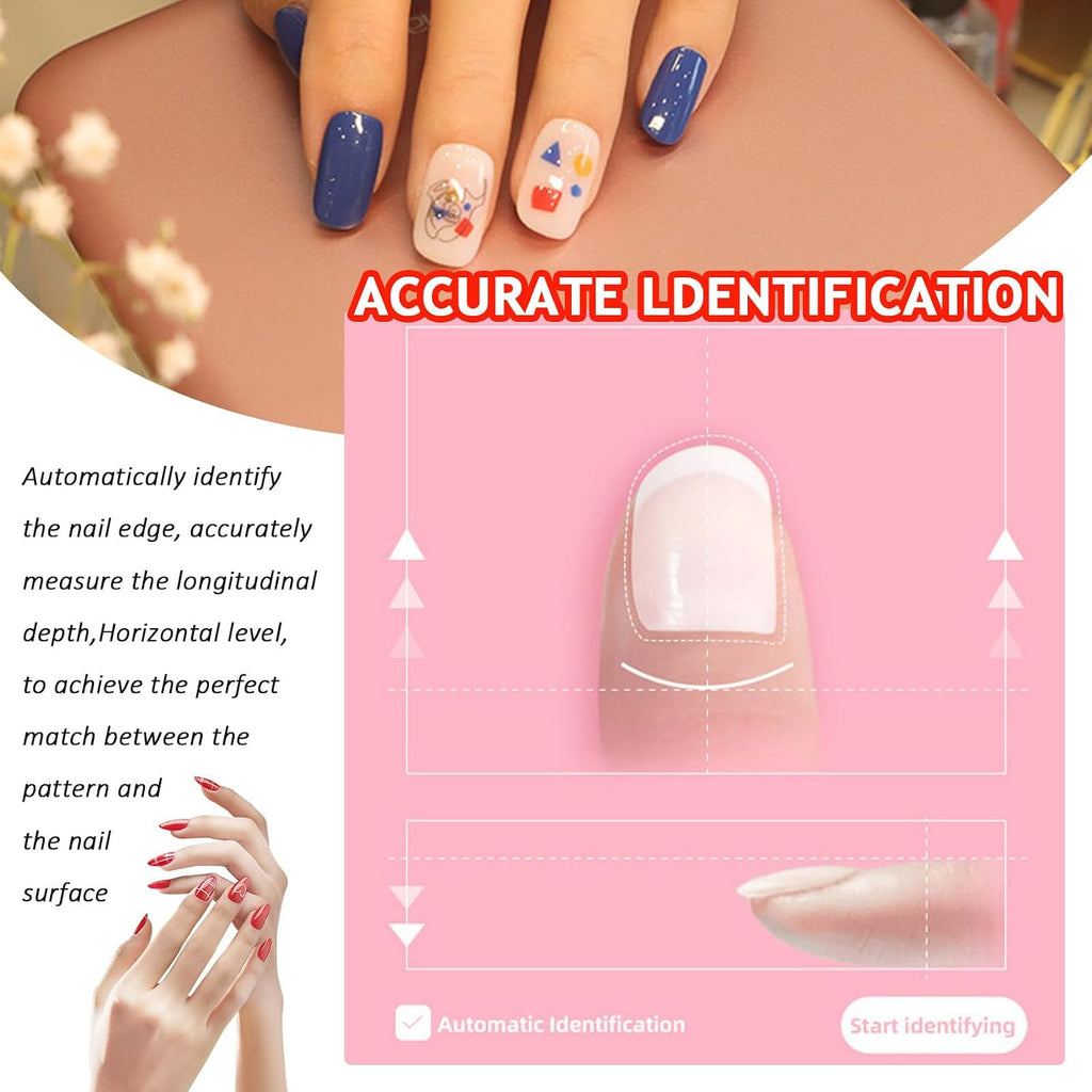 Digital Mobile Nail Art Printer,3D Nail Printing Robot Nail Art Printing Machine, Support APP/DIY, Fast Drawing in 10S, Portable Nail Painting Machine for Girls' Home Nails